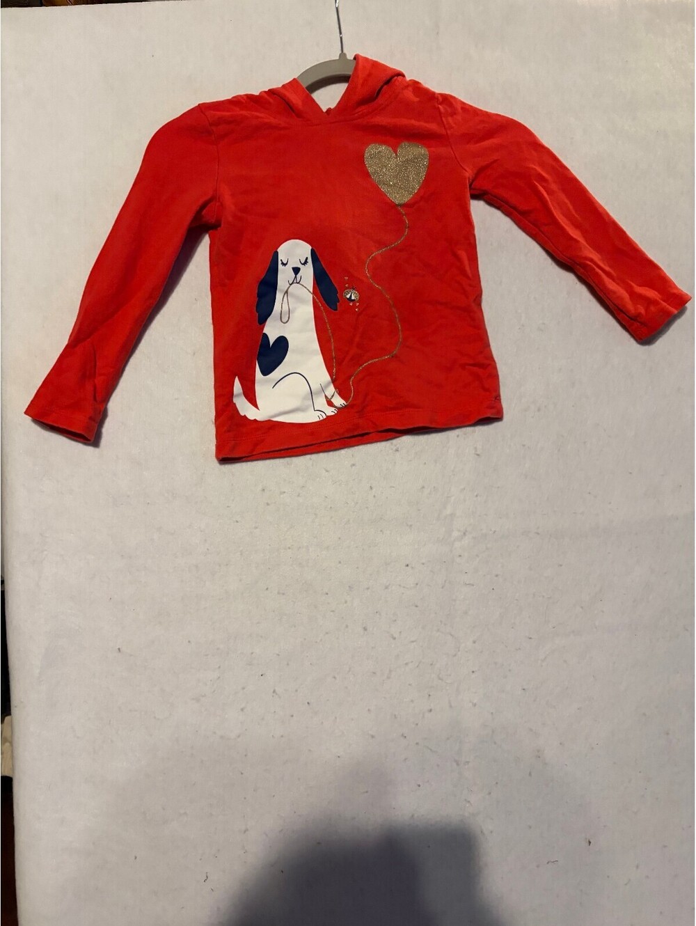 Carter's Girls' 5T Red Hoodie with Dog and Heart Design